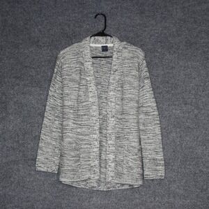 GAP Womens Open Front Knit Cardigan Sweater Marled Grey‎ Size S